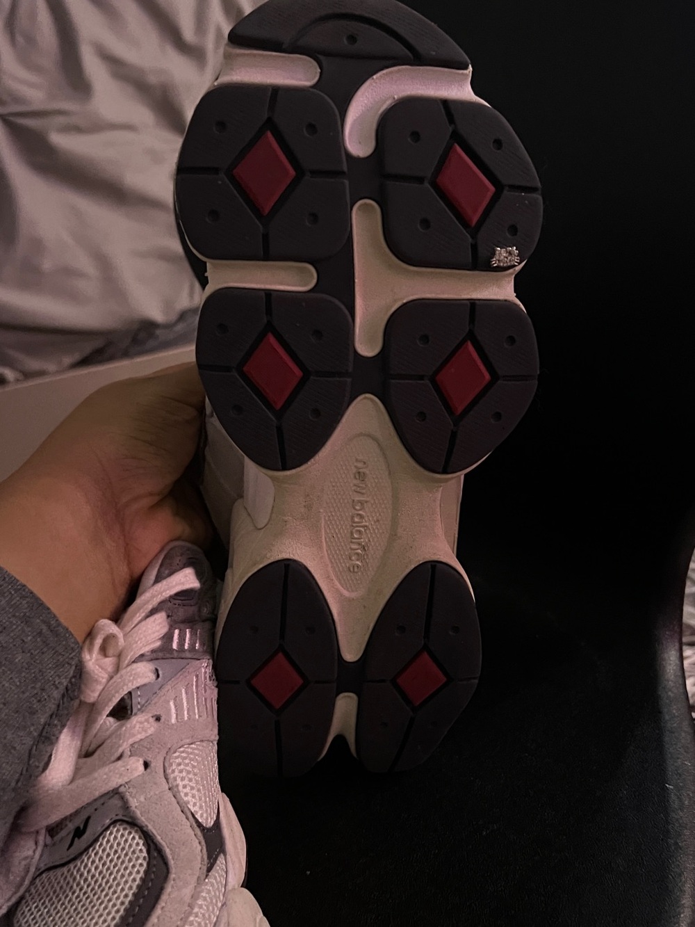 New Balance Women’s Neutral Grey Mesh & Suede Athletic Sneakers - Picture 6 of 7